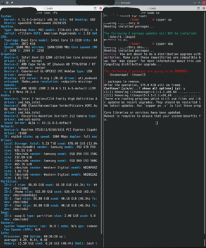 linke Spalte: User ohne Root-Rechte; rechte Spalte Sudo-User mit Root-Rechten