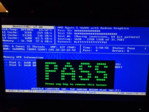 erfolgreicher RAM- / MEM-Test mit dem Tool MEMTEST86+